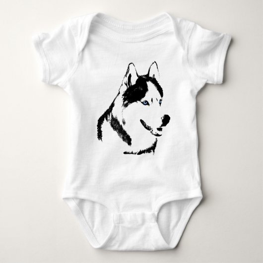 Baby Husky Strampler Schlitten Hund Baby Husky Ges (Vorderseite)