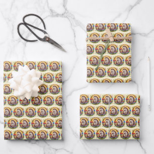 Baby-Igel der niedlichen Mama individuell anpassba Geschenkpapier Set