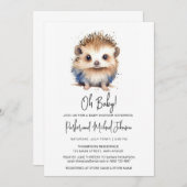 Baby Igel Gender Neutral Baby Dusche Einladung (Vorne/Hinten)