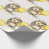 Baby Igel Gender Neutral Birthday Geschenkpapier (Ecke)