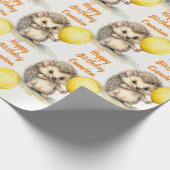 Baby Igel Gender Neutral Personalisiert Birthday Geschenkpapier (Ecke)