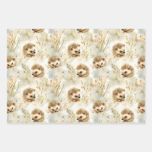 Baby Igel Geschenkpapier Set (Vorderseite)