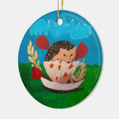 Baby Igel Keramik Ornament (Links)