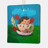 Baby Igel Keramikornament (Links)