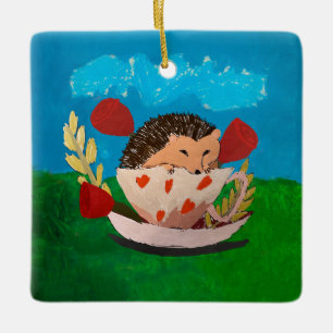 Baby Igel Keramikornament