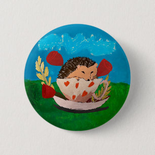 Baby Igel "Kunst von Kindern" Button