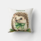 Baby Igel Niedlich Bow Neutral Personalisiert Kissen (Rückseite)