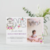 Baby Igel One Geburtstag Einladung (Stehend Vorderseite)