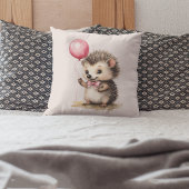 Baby Igel Pink Balloon Girls Kissen