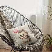 Baby Igel Pink Balloon Girls Kissen