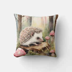 Baby Igel Pink Mushroom Girls Kissen