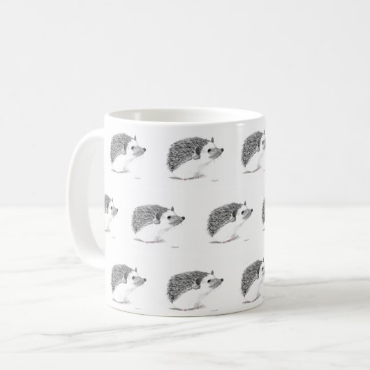 Baby Igel süße Tier Aquarellkaffee Kaffeetasse (Vorderseite Links)