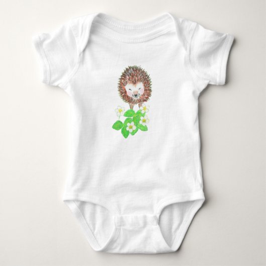Baby Igel & Wild Strawberry Blume Strampler (Vorderseite)