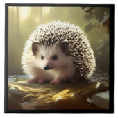 Baby Igel Wildlife Portrait Fliese (Vorderseite)