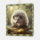 Baby Igel Wildlife Portrait Personalisiert Keramikornament (Links)