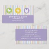 Baby-Ikonen-Trio Stripes Flieder Visitenkarte (Vorne/Hinten)