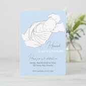 Baby Illustration Taufe Christening Einladung (Stehend Vorderseite)