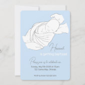 Baby Illustration Taufe Christening Einladung (Vorderseite)