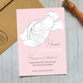 Baby Illustration Taufe Christening Einladung