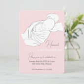 Baby Illustration Taufe Christening Einladung (Stehend Vorderseite)