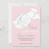 Baby Illustration Taufe Christening Einladung (Vorderseite)