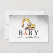 Baby im Bau Baby-Dusche Dankeskarte (Rückseite)