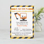 Baby im Bau Baby-Dusche Einladung (Stehend Vorderseite)