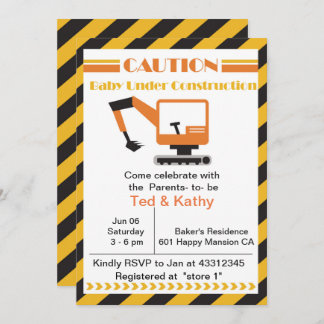 Baby im Bau Baby-Dusche Einladung