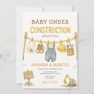 Baby im Bau Jungen Baby Shower Einladung