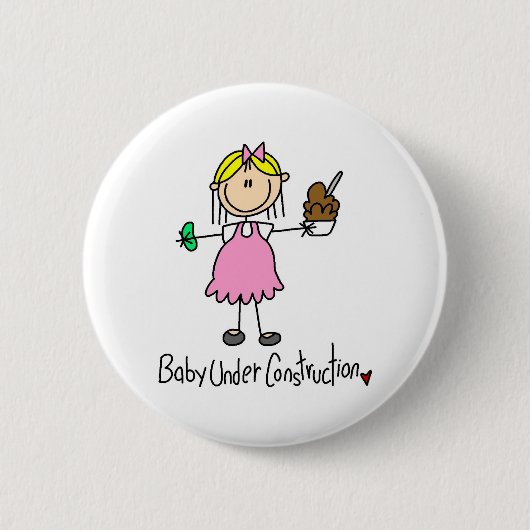 Baby-im Bau Knopf Button (Vorderseite)