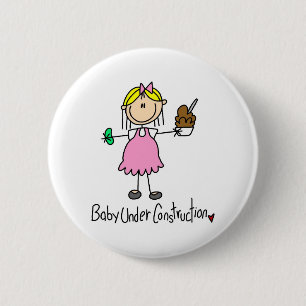 Baby-im Bau Knopf Button