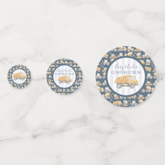 Baby im Bau Trucksäulendusche Konfetti (Vorderseiten)