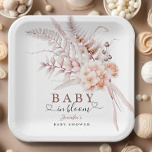 Baby im Blut | Beige Spring Floral Baby Dusche