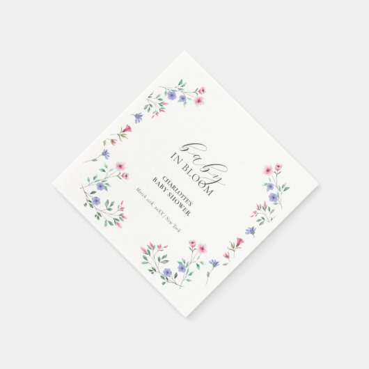 Baby im Blut | Einfache Wildblume Kinderdusche Serviette (Ecke)