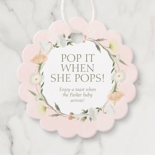 Baby im Blut sprinkle Pop es, wenn sie Pop Geschenkanhänger (Vorderseite)
