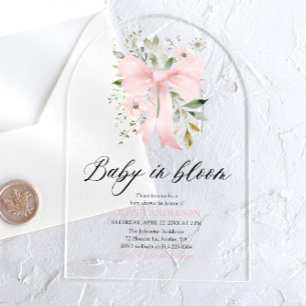 Baby im Blütenkleid - Florale Babyparty für Mädche Acryleinladungen