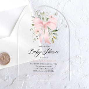 Baby im Blütenkleid - Florale Babyparty für Mädche Acryleinladungen