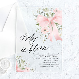 Baby im Blütenkleid - Florale Babyparty für Mädche Acryleinladungen