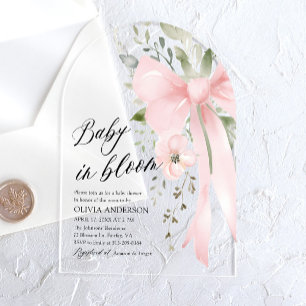 Baby im Blütenkleid - Florale Babyparty für Mädche Acryleinladungen
