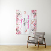 Baby im Blütenstaub Rose Babydusche Hintergrund Wandteppich (Beispiel)