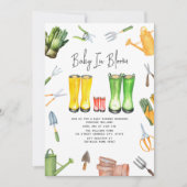 Baby im blutroten Regenbogenschuh Gartenbau Einladung (Vorderseite)