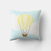 Baby im Gelben Heißluftballon-Kinderzimmer Kissen (Rückseite)