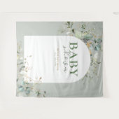 Baby im Hintergrund der botanischen Eukalyptusblüt Wandteppich (Vorderseite (Horizontal))