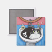 Baby im Sink - Cat Magnet (Vorderseite/Rückseite)