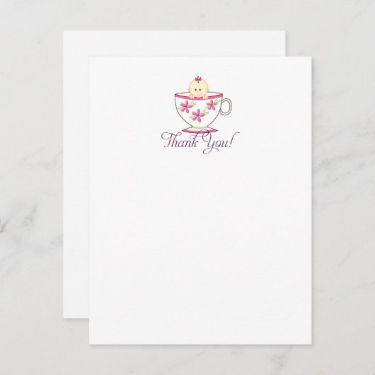 Baby im Tee-Cup, Danke, Karten (Vorne/Hinten)