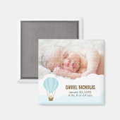 Baby in Balloon Baby Birth Announcements Magnet (Vorderseite/Rückseite)
