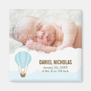 Baby in Balloon Baby Birth Announcements Magnet