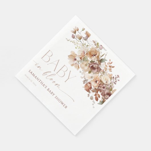 Baby in Blofall Herbst Blumendusche Serviette (Ecke)