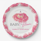 Baby in Bloimsy Aquarelldusche Pappteller (Vorderseite)
