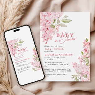 Baby In Bloom Aquarell Florale Babyparty Einladung